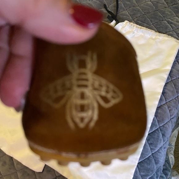 Gucci Tan and Brown Monogram Driving Loafers - Picture 8 of 9